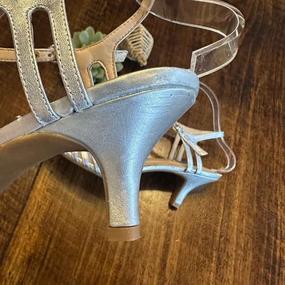 Alex Marie | Silver Metallic Strappy Heeled Sandals - Picture 8 of 9